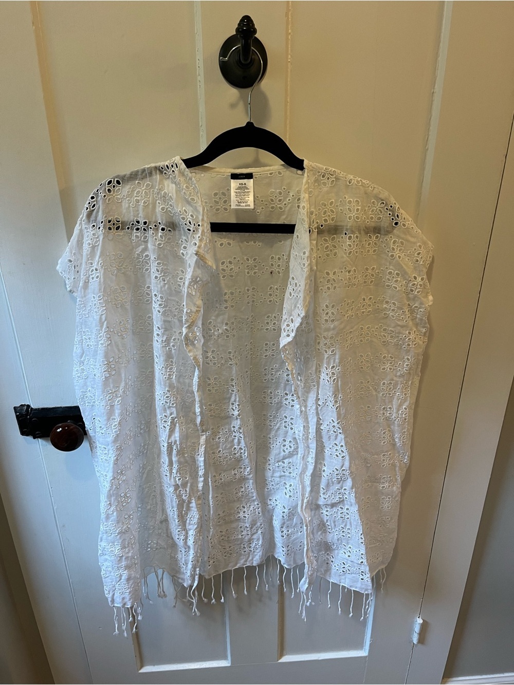 J. Crew eyelet beach swim poncho Open Front Linen and Cotton Size XS - S